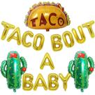 Kit de balão TACos BOUT A BABY Mylar Cactus 16 unidades com hélio
