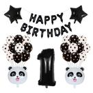 Kit de balão, tema de 1º Feliz Aniversário, Panda, 26 unidades Kit de balão, tema de 1º Feliz Aniversário, Panda, 26 unidades