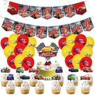 Kit de balões Cars 34 balões de látex com cobertura de bolo Banner