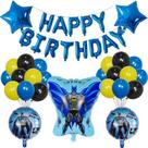 Kit de balões de aniversário 41 unidades de látex Mylar Bat M Feliz Aniversário