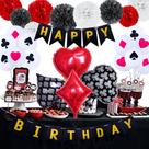 Kit de balões de aniversário Feliz Aniversário, 25 unidades, vermelho, preto