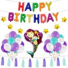 Kit de balões de aniversário Mermaids Mylar Latex PVC 61 unidades