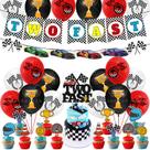 Kit de balões de festa de aniversário com tema de carro de corrida, 2º aniversário