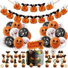 Kit de balões de festa de Halloween, esqueleto de abóbora, 48 unidades