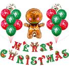 Kit de balões de festa de Natal Gingerbread Man Foil 15 unidades