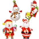 Kit de balões de Natal, boneco de neve, presente de Papai Noel, 4 unidades