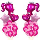 Kit de balões ECEAE, 30 peças de boneca princesa rosa choque com estrela de coração