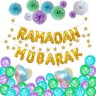 Kit de balões EID Mubarak 45 unidades de balões de alumínio de látex
