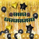 Kit de balões Eid Mubarak Black Gold 37 unidades com banner de látex F