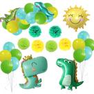 Kit de balões, folha de látex de dinossauro verde, 36 unidades