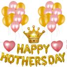 Kit de balões Happy Mothers Day 40 unidades Mylar Crown Letter Ball