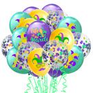 Kit de balões Mardi Gras 53 peças de confete amarelo roxo 30 cm