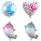 Kit de balões para bebês, meninas, meninos, unicórnio, baleia, 4 unidades