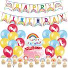 Kit de balões Rainbow Latex, 32 unidades com cobertura de bolo Banner