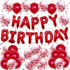Kit de balões Red Happy Birthday 31 unidades de confete em folha de látex