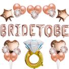 Kit de balões Rose Gold Bride To Be 23 unidades com balões de alumínio Kit de balões Rose Gold Bride To Be 23 unidades com balões de alumínio