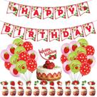 Kit de balões Strawberry Party 38 unidades de balões de látex com banner