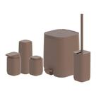 Kit de banheiro Completo com lixeira de pedal Ou 5 peças Linha Aura
