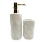 Kit de Banheiro de Porcelana Espiral com 2 Peças Linha Oásis