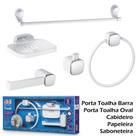 Kit De Banheiro Lavabo Herc Abs Completo 05 Peças Branco/Cromado
