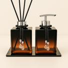 Kit De Banheiro Lavabo Luxo Cubo De Vidro Difusor + Sabonete + Bandeja Kit De Banheiro Lavabo Luxo Cubo De Vidro Difusor + Sabonete + Bandeja