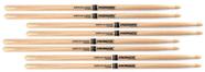 Kit de Baquetas Promark Padrão com 4 Pares 7A Clássica TX7AW em Classic Hickory Made in USA
