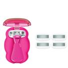 Kit de barbear feminino Athena Club, mini barbeador de viagem, super rosa