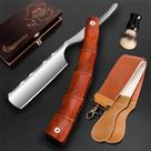 Kit de Barbear Profissional SNBNX com Lâmina Reta e Fita Marrom