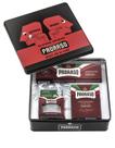 Kit de barbear Proraso, creme hidratante pré-barbear, tubo de creme de barbear e bálsamo pós-barba para barbas grossas e encaracoladas em lata Dopo vintage