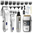 Kit de Barbeiro DSP 4 em 1 Pro: Cortador de Cabelo, Aparador, Barbeador e Removedor de Pelos Nasais sem Fio