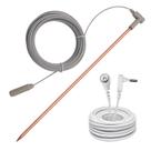 Kit de barras de aterramento CYANTEKOMS Copper com haste de 12 polegadas, cabo de 12 m