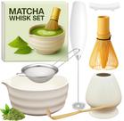 Kit de Batedor de Matcha Matchiva com 7 Peças e Espumador Elétrico Kit de Batedor de Matcha Matchiva com 7 Peças e Espumador Elétrico