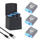 Kit de bateria DGFTB Hero 12/11/10/9 2000mAh com carregador USB de 3 canais
