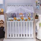 Kit de Berço Raposinha Enxoval Completo Quarto de Bebê 09 Peças Anti Alérgico Trança Lateral