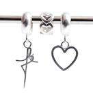 Kit de Berloques em Prata 925 com Amor e Fé Kit de Berloques em Prata 925 com Amor e Fé