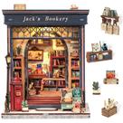 Kit de biblioteca de casa de bonecas em miniatura DIY Cutefun Book Nook Jack's