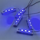 Kit de blocos de construção de luz LED 1x4, 20 unidades, alimentado por USB, azul