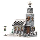 Kit de blocos de construção IVVTNHZ Little Winter Church (1077 peças)
