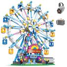 Kit de blocos de construção NEWRICE Rotating Ferris Wheel com luzes
