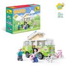 Kit de Blocos de Montar Educativos Verde Iluminado Van de Acampamento Compatível com Lego 304 Peças Ogi Mogi Toys
