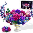 Kit de Blocos de Montar PLAXSOON Buquê de Flores Lua 1365 Peças