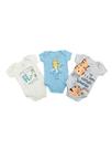 Kit de Bodies em Suedine Off White, Azul e Cinza - 3 Unidades Kit de Bodies em Suedine Off White, Azul e Cinza - 3 Unidades