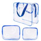 Kit de bolsa de higiene de viagem ROYBENS Crystal Clear PVC 3 unidades