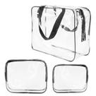 Kit de bolsa de higiene de viagem ROYBENS Crystal Clear PVC 3 unidades