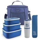 Kit De Bolsa Térmica E Pote P/ Alimentos C/ 3 Pcs Porta Escova E Pasta De Dente E Porta Talher Azul Kit De Bolsa Térmica E Pote P/ Alimentos C/ 3 Pcs Porta Escova E Pasta De Dente E Porta Talher Azul