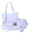 Kit de Bolsas Femininas Sintético Branco 4 Peças