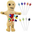 Kit de bonecas Voodoo Waybas Revenge Spells com 9 pinos de caveira amarelos Kit de bonecas Voodoo Waybas Revenge Spells com 9 pinos de caveira amarelos