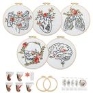 Kit de bordado CMINAUS 5 Skull Floral Patterns, conjunto DIY