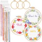 Kit de bordado Daifunli Funny DIY para iniciantes com padrão floral