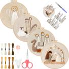 Kit de bordado de presépio de 4 conjuntos, decoração de Natal DIY